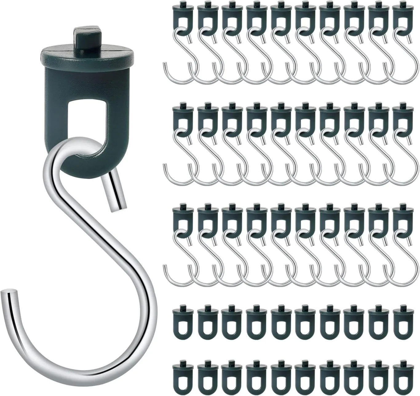 50x Gewächshausclips + 30x Haken, | Stabile Pflanzenhalter Gewächshaus Clips | Aufhängevorrichtungen für Gewächshaus | Perfekte Ösen Rankhilfe Clips Kunststoff, für ihr Gewächshaus und Paradies - Bild 1