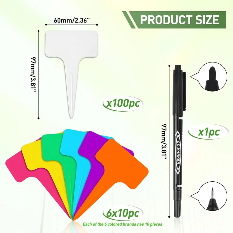 160 Stück Pflanzenschilder aus Premium Kunststoff - 100 X Weiß + 60 X Bunt, Pflanzenstecker zum Beschriften wetterfest, Stecketiketten Pflanzen Für Gemüse, Kräuter, blumen – Bild 3