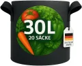 König Design 20x 30L Pflanzsack aus Vlies Stoff - 20er Set 30L Pflanztaschen aus 300 g/m² Filz & Vliesstoff - Pflanzgefäß Pflanzbeutel für Balkon Terrasse Gewächshaus & Garten - Thumbnail 4