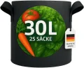 König Design 25x 30L Pflanzsack aus Vlies Stoff - 25er Set 30L Pflanztaschen aus 300 g/m² Filz & Vliesstoff - Pflanzgefäß Pflanzbeutel für Balkon Terrasse Gewächshaus & Garten - Thumbnail 4