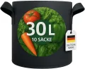 König Design 10x 30L Pflanzsack aus Vlies Stoff - 10er Set 30L Pflanztaschen aus 300 g/m² Filz & Vliesstoff - Pflanzgefäß Pflanzbeutel für Balkon Terrasse Gewächshaus & Garten - Thumbnail 4