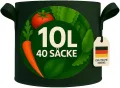 König Design 40x 10L Pflanzsack aus Vlies Stoff - 40er Set 10L Pflanztaschen aus 300 g/m² Filz & Vliesstoff - Pflanzgefäß Pflanzbeutel für Balkon Terrasse Gewächshaus & Garten - Thumbnail 4