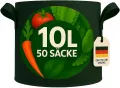 König Design 50x 10L Pflanzsack aus Vlies Stoff - 50er Set 10L Pflanztaschen aus 300 g/m² Filz & Vliesstoff - Pflanzgefäß Pflanzbeutel für Balkon Terrasse Gewächshaus & Garten - Thumbnail 4