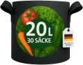 König Design 30x 20L Pflanzsack aus Vlies Stoff - 30er Set 20L Pflanztaschen aus 300 g/m² Filz & Vliesstoff - Pflanzgefäß Pflanzbeutel für Balkon Terrasse Gewächshaus & Garten - Thumbnail 4