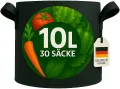 König Design 30x 10L Pflanzsack aus Vlies Stoff - 30er Set 10L Pflanztaschen aus 300 g/m² Filz & Vliesstoff - Pflanzgefäß Pflanzbeutel für Balkon Terrasse Gewächshaus & Garten - Thumbnail 4