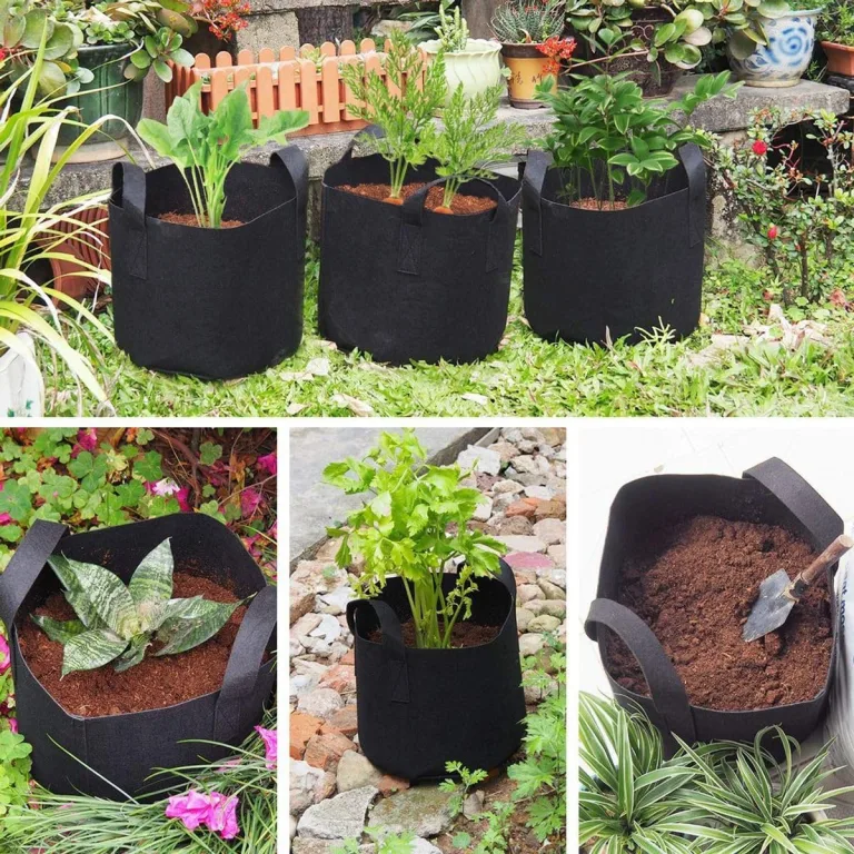 König Design 50x 20L Pflanzsack aus Vlies Stoff - 50er Set 20L Pflanztaschen aus 300 g/m² Filz & Vliesstoff - Pflanzgefäß Pflanzbeutel für Balkon Terrasse Gewächshaus & Garten – Bild 10