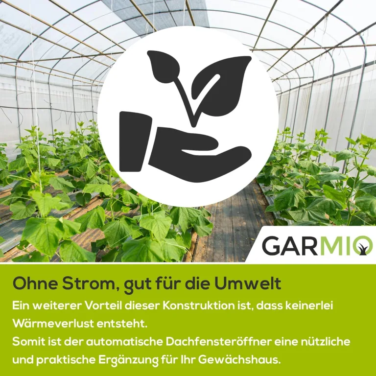 Automatischer Fensteröffner für Gewächshaus Zuchthaus Tomatenhaus Treibhaus Aufzucht Pflanzenhaus, Hubkraft 7 kg Hubhöhe max 45cm Fenster Temperaturbereich 15-25 °C – Bild 3
