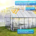 14x Polycarbonat Hohlkammerstegplatten 4mm, 10,25 m² Polycarbonatplatten ,50x Klammern, 50x Z-Clips, 60.5 x 121cm Doppelstegplatte, Stegplatte Gewächshausplatte UV-beständigen für Gewächshaus - Thumbnail 6