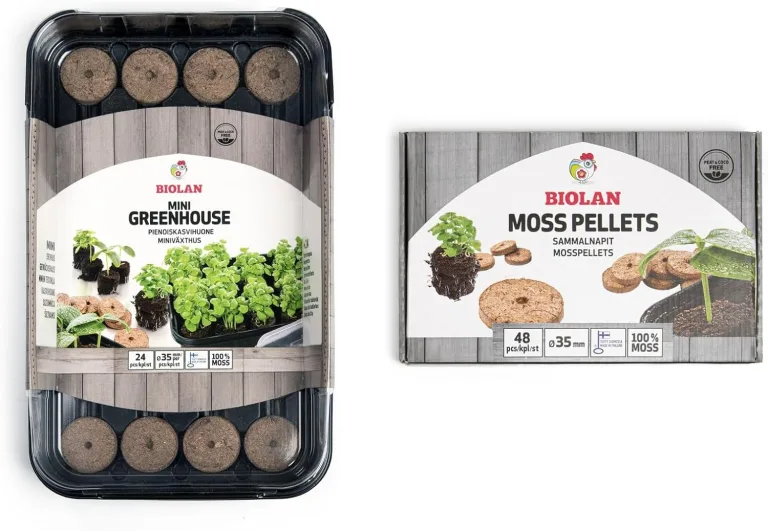 Biolan Anzucht Gewächshaus. Mini Gewächshaus Indoor. Pro Kit für 24 Saaten mit 48 stck Torf-freien quelltabletten. Ideal für zimmergewächshaus – Bild 1