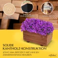 Hochbeet 60 x 40 x 30H cm Blumenkasten aus Holz Pflanzkübel Garten Balkon Terrasse Pflanzkasten Nuss Braun 60KAN4030NU - Thumbnail 3