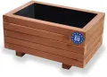 Hochbeet 60 x 40 x 30H cm Blumenkasten aus Holz Pflanzkübel Garten Balkon Terrasse Pflanzkasten Nuss Braun 60KAN4030NU - Thumbnail 1