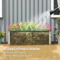 Outsunny Hochbeet aus Stahl Gartenbeet Pflanzkasten Blumenkasten Blumenkübel mit Handschuhe Grün 125 x 47 x 40 cm - Thumbnail 4