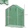 Outsunny Gewächshausfolie 1,4 x 1,9 m, wasserdicht Gartenfolie mit UV Schutz Fenster, Reißfest Folie aus Polyethylen, Abdeckplane für Treibhaus, Tunnelfolie für Außenbereich, Pflanzen, Grün - Thumbnail 7
