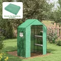 Outsunny Gewächshausfolie 1,4 x 1,9 m, wasserdicht Gartenfolie mit UV Schutz Fenster, Reißfest Folie aus Polyethylen, Abdeckplane für Treibhaus, Tunnelfolie für Außenbereich, Pflanzen, Grün - Thumbnail 2