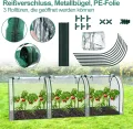 Ikodm Gewächshaus Foliengewächshaus 200 x 80 x 170/150cm (LxBxH) mit Gitternetzfolie und Fernster, Tomatengewächshaus tomatenhaus 140 g/㎡ PE wasserdichte Folie für Garten Pflanzenwachstum - Thumbnail 6