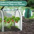 Ikodm Gewächshaus Foliengewächshaus 200 x 80 x 170/150cm (LxBxH) mit Gitternetzfolie und Fernster, Tomatengewächshaus tomatenhaus 140 g/㎡ PE wasserdichte Folie für Garten Pflanzenwachstum - Thumbnail 7