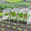 Ikodm Gewächshaus Foliengewächshaus 200 x 80 x 170/150cm (LxBxH) mit Gitternetzfolie und Fernster, Tomatengewächshaus tomatenhaus 140 g/㎡ PE wasserdichte Folie für Garten Pflanzenwachstum - Thumbnail 9
