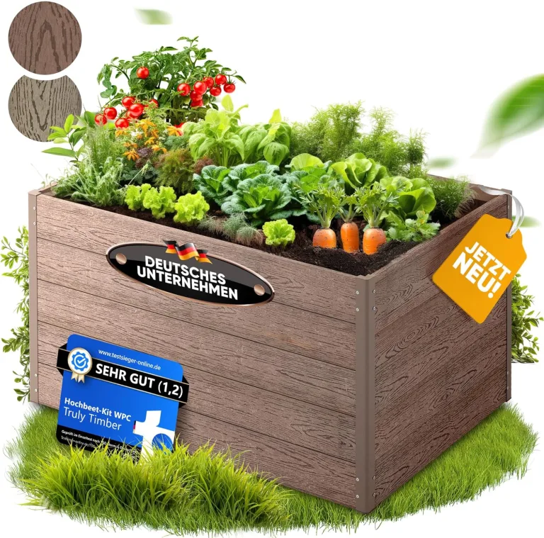 Hochbeet WPC EcoFusion 166x85x71cm – extrem Langlebig [Woody-Look] Komplettpaket mit vorgebohrten Löchern | Hochbeete für Garten Hochbeete-kit Bausatz – Bild 9