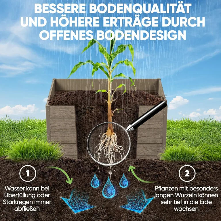 Hochbeet WPC EcoFusion 166x85x71cm – extrem Langlebig [Woody-Look] Komplettpaket mit vorgebohrten Löchern | Hochbeete für Garten Hochbeete-kit Bausatz – Bild 6