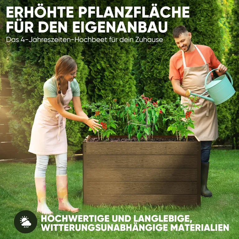 Hochbeet WPC EcoFusion 166x85x71cm – extrem Langlebig [Woody-Look] Komplettpaket mit vorgebohrten Löchern | Hochbeete für Garten Hochbeete-kit Bausatz – Bild 2