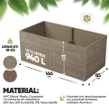 Hochbeet WPC EcoFusion 166x85x71cm – extrem Langlebig [Woody-Look] Komplettpaket mit vorgebohrten Löchern | Hochbeete für Garten Hochbeete-kit Bausatz - Thumbnail 7