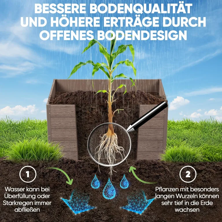 Hochbeet WPC EcoFusion 123x64x71cm – extrem Langlebig [Woody-Look] Komplettpaket mit vorgebohrten Löchern | Hochbeete für Garten Hochbeete-kit Bausatz – Bild 6