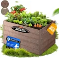 Hochbeet WPC EcoFusion 123x64x71cm – extrem Langlebig [Woody-Look] Komplettpaket mit vorgebohrten Löchern | Hochbeete für Garten Hochbeete-kit Bausatz - Thumbnail 1