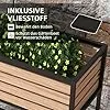 Outsunny Hochbeet aus Holz, 2-Stufiger Blumenkasten mit Ablage, Erhöhtes Gemüsebeet mit Innenvlies, Kräuterbeet für Garten, Balkon, Hellbraun, 83 x 39 x 100 cm – Bild 2