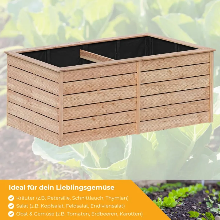 Mega Holz Hochbeet Jacques XL 1700 Liter aus Lärchenholz 206x103x80 cm Kräuterbeet Gemüsebeet Blumenkasten Garten Pflanzbeet Naturbelassen – Bild 3