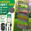 KESSER® Hochbeet mit 5 Etagen Premium Blumenkasten Blumentreppe Pflanztreppe Gemüsebeet Kräuterbeet Pflanzkübel Frühbeet Blumenbeet Pflanzkasten mit Gartenvlies - Beet inkl. Schaufelset, Anthrazit - Thumbnail 10