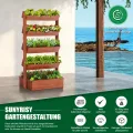 SUNYRISY Holz Hochbeet Vertikalbeet Premium Blumenkasten Balkon, 5 Etagen Outdoor Blumentreppe Pflanztreppen Gemüsebeet Kräuterbeet Mit Etagen, Balkon Garten Terrasse Dekoration - Thumbnail 3