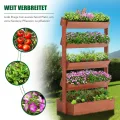 SUNYRISY Holz Hochbeet Vertikalbeet Premium Blumenkasten Balkon, 5 Etagen Outdoor Blumentreppe Pflanztreppen Gemüsebeet Kräuterbeet Mit Etagen, Balkon Garten Terrasse Dekoration - Thumbnail 4