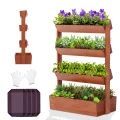SUNYRISY Holz Hochbeet Vertikalbeet Premium Blumenkasten Balkon, 5 Etagen Outdoor Blumentreppe Pflanztreppen Gemüsebeet Kräuterbeet Mit Etagen, Balkon Garten Terrasse Dekoration - Thumbnail 6