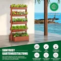 SUNYRISY Holz Hochbeet Vertikalbeet Premium Blumenkasten Balkon, 5 Etagen Outdoor Blumentreppe Pflanztreppen Gemüsebeet Kräuterbeet Mit Etagen, Balkon Garten Terrasse Dekoration - Thumbnail 9