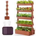 SUNYRISY Holz Hochbeet Vertikalbeet Premium Blumenkasten Balkon, 5 Etagen Outdoor Blumentreppe Pflanztreppen Gemüsebeet Kräuterbeet Mit Etagen, Balkon Garten Terrasse Dekoration - Thumbnail 1