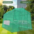 Mini-Gewächshaus mit 4 Ebenen, 40 x 18 x 63 Zoll, Stahlrahmen und PE-Abdeckung, Kunststoff-Pflanzenregal, Ständer, Gewächshaus mit Pflanzen-Umtopfmatte für den Innen- und Außenbereich (klar - Thumbnail 4
