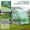 COSTWAY Foliengewächshaus Gewächshaus, Treibhaus mit Allwetter-PE-Abdeckung, Rolltür und Fenster, Tomatengewächshaus Tomatenhaus, Pflanzenhaus für Tomaten & Topfpflanzen (181x181x200 cm, Grün) - Thumbnail 3