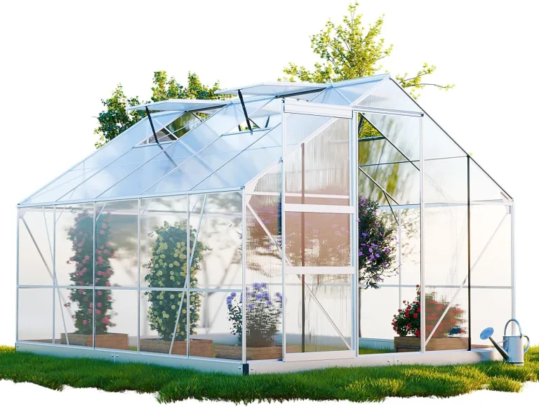 Gewächshaus Arona 310x250cm für den Garten, Alu Frühbeet inklusive Fundament, 4 Dachfenster Treibhaus Aufzucht Pflanzenhaus Tomatenhaus 7,75m² UV-Schutz – Bild 1
