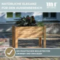 Hochbeet Kräuter aus Teakholz | modernes Gartenbeet XL Blumenkasten 86x40x80 cm (BxTxH) | großes Kräuterbeet | Pflanzenbeet für den Balkon-Garten | Naturholz mit Folie | Sichtschutz - Thumbnail 2