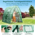 RELAX4LIFE Foliengewächshaus 181 x 181 x 200cm, Gewächshaus PE-Abdeckung Metallrahmen, Treibhaus mit 2 Fenstern Rolltür Seitentaschen, Pflanzenhaus für Gemüse Obst Blumen (Grün) - Thumbnail 2