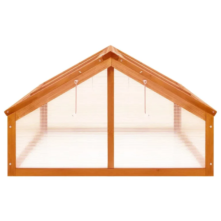 Gecheer Tannenholz Gewächshaus Aufzucht Frühbeet Frühbeetkasten Treibhaus Pflanzenhaus Gartenhaus Pflanzbeet Tomatenhaus Braun 114x80x50cm – Bild 4