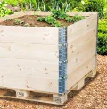 Holz Hochbeetrahmen Natur stapelbar - 120 x 80 cm - Hochbeet Stecksystem erweiterbar - Gemüsebeet Blumenbeet Frühbeet Palettenrahmen Stapelrahmen steckbar für den Außenbereich - Thumbnail 6