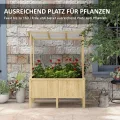 Outsunny Hochbeet aus Holz, Frühbeet mit Deckel, Pflanzkasten mit Vliesstoff, Blumenkasten Kräuterbeet für Garten, Balkon, 110 x 60 x 152 cm, Natur - Thumbnail 3
