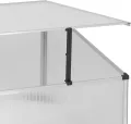 Frühbeetkasten mit geteiltem Deckel - 120 x 80 cm - Kleines Gewächshaus mit Schrägdach - Polycarbonat Treibhaus Kasten Gemüsebeet Abdeckung - Thumbnail 3