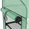 Outsunny Garten-Gewächshaus aus Polyethylen mit Regalen, 3 Ebenen, Balkongewächshaus, Polyethylen-Plane, Gestell aus Stahl, Tür mit Reißverschluss, aufrollbar, für Gemüse, Pflanzen, Blumen, 69 x 49 x - Thumbnail 8