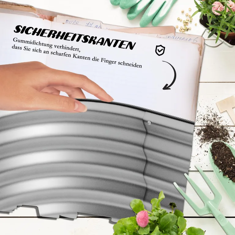 Outsunny Hochbeet Metall, 2-Stufiger Blumenkasten, Pflanzkasten, Gemüsebeet mit Schrauben, Kräuterbeet für Garten, Balkon, Silber, 118 x 45 x 30 cm – Bild 6
