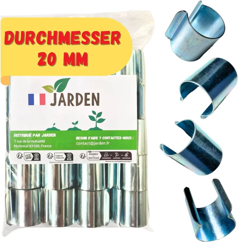 JARDEN© Set mit 20 Gewächshaus Klammern 20mm - Verzinkte Clips für Gewächshäuser - Metallklammern für Folien, Zubehör Gewächshaus - Sturmsichere Befestigung – Bild 1
