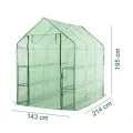 Escala Gewächshaus Treibhaus Glashaus Frühbeet (143 x 214 x 195 cm) Grün - Thumbnail 2