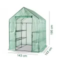 Escala Gewächshaus Treibhaus Glashaus Frühbeet (143 x 143 x 195 cm) Grün - Thumbnail 3