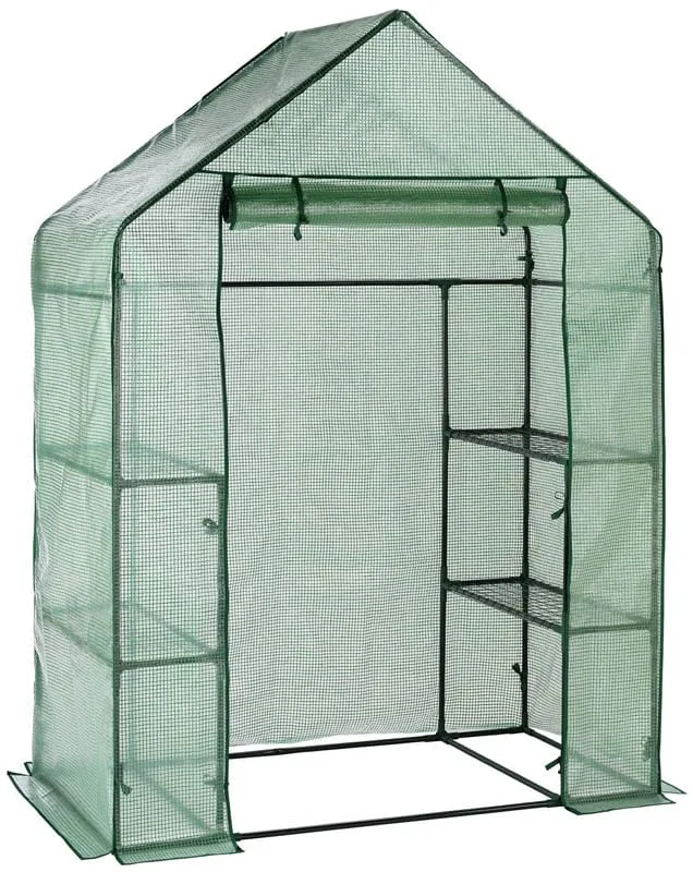 Escala Gewächshaus Treibhaus Glashaus Frühbeet (143 x 73 x 195 cm) Grün – Bild 1